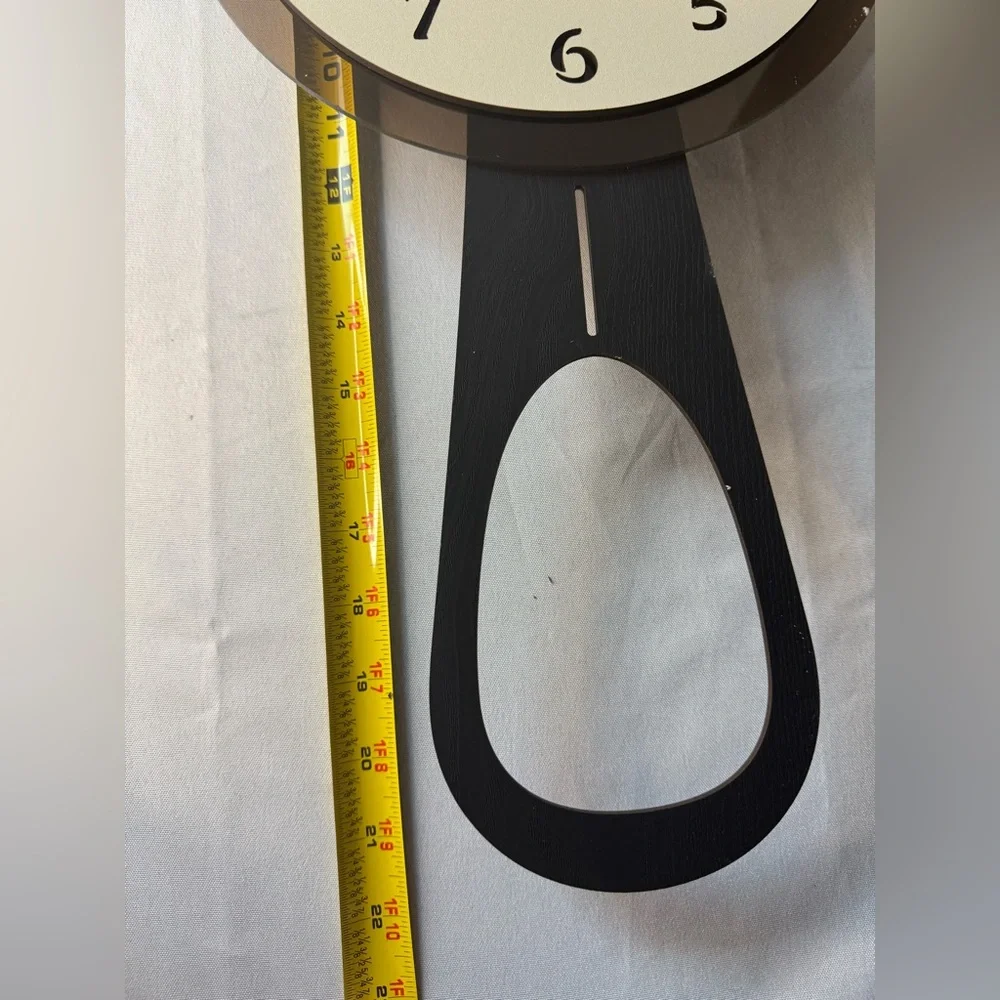 Meisd Black and Cream Wall Clock with Pendulum 22 In. NIB